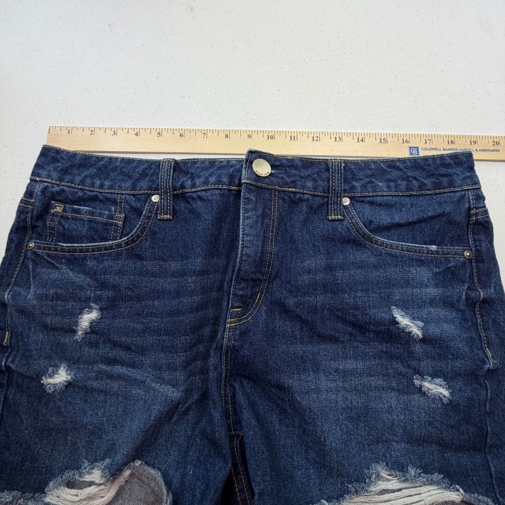Seven7 Cotton Denim Shorts Womens Distressed Cutoff Weekend Short Blue 12 - Picture 6 of 8